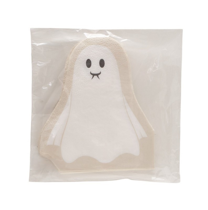 Set 12 tovaglioli di carta a forma di fantasma, perfetti per Halloween